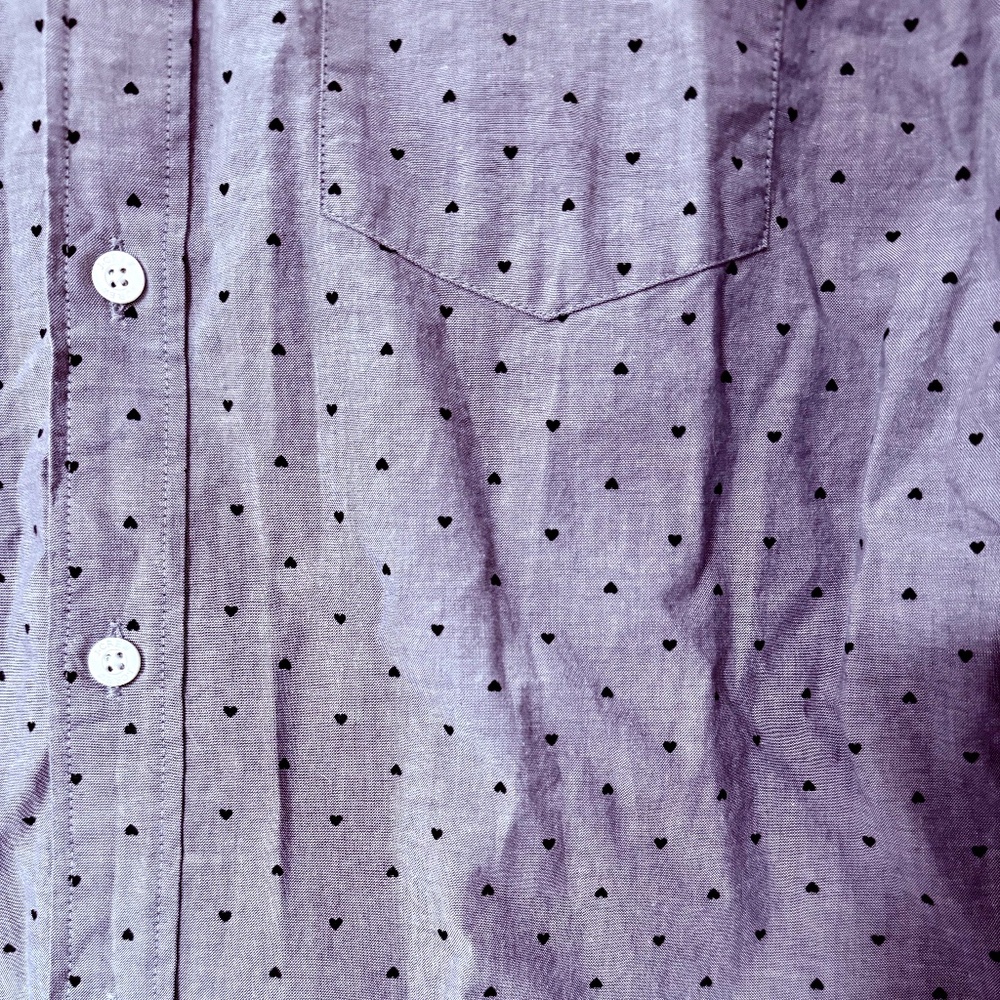 J. Crew Blue Heart Patterned button down shirt